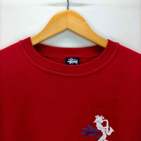 ステューシー Stussy 90S USA製 紺タグ シャドーマン トランペット 両面 プリント スウェット メンズ import:L