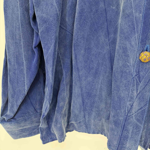 Saint Germain PARIS 80s USA製 レーヨン フリンジ スエードシャツ レディース import:M