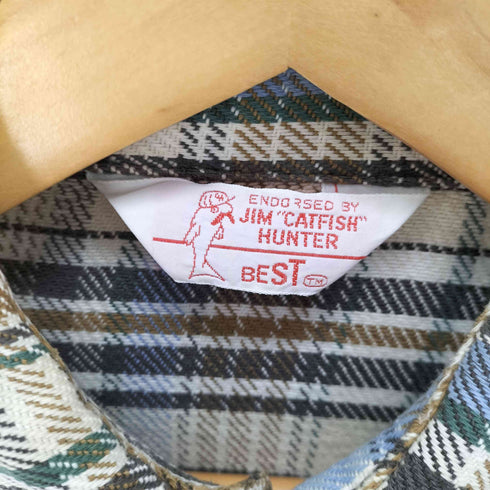 JIM CATFISH HUNTER 80s チェック柄 長袖ネルシャツ メンズ