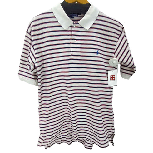 ポロバイラルフローレン Polo by RALPH LAUREN 90S ポニー刺繍 ボーダー S/S ポロシャツ 鹿の子 メンズ import:M