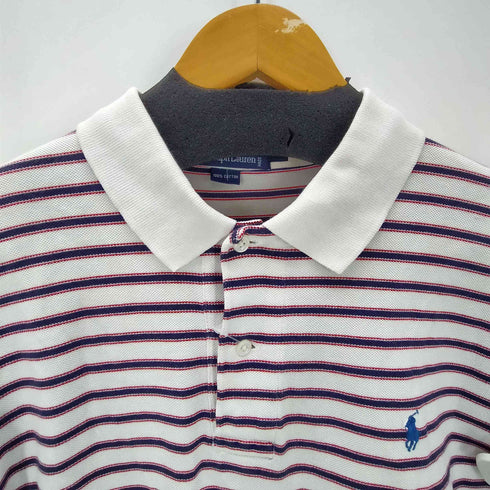 ポロバイラルフローレン Polo by RALPH LAUREN 90S ポニー刺繍 ボーダー S/S ポロシャツ 鹿の子 メンズ import:M