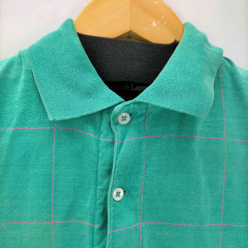 ポロバイラルフローレン Polo by RALPH LAUREN 90S USA製 ポニー刺繍 グラフチェック S/S ポロシャツ メンズ import:M