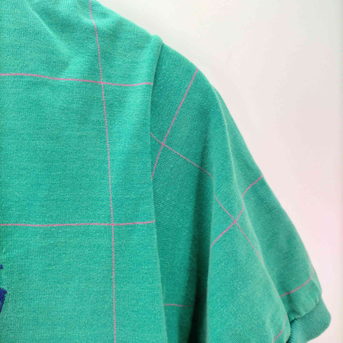 ポロバイラルフローレン Polo by RALPH LAUREN 90S USA製 ポニー刺繍 グラフチェック S/S ポロシャツ メンズ import:M