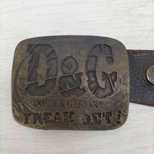 ドルチェアンドガッバーナ DOLCE&GABBANA OLD スクエアバックルレザーベルト メンズ