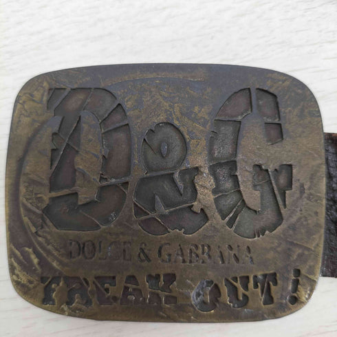 ドルチェアンドガッバーナ DOLCE&GABBANA OLD スクエアバックルレザーベルト メンズ