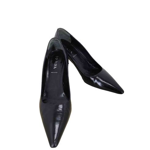プラダ PRADA エナメル ポイントトゥ パンプス レディース 38