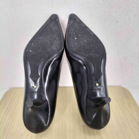 プラダ PRADA エナメル ポイントトゥ パンプス レディース 38
