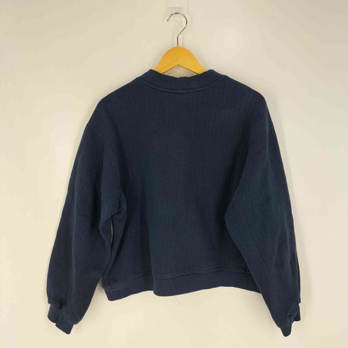 ナイキ NIKE 90S 銀タグ ストライプ 裾スウッシュ クロップド スウェット レディース L(12-14)