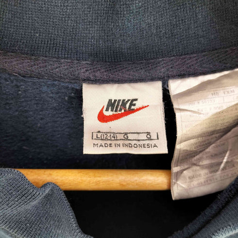 ナイキ NIKE 90S 銀タグ ストライプ 裾スウッシュ クロップド スウェット メンズ L(12-14)