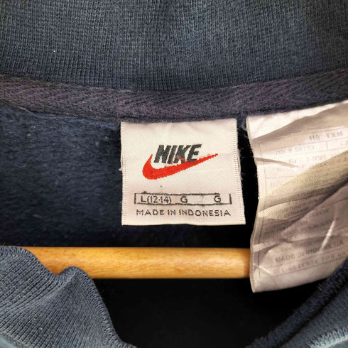 ナイキ NIKE 90S 銀タグ ストライプ 裾スウッシュ クロップド スウェット レディース L(12-14)