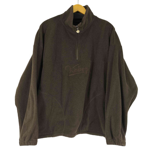 ケボズ KEboz ロゴ刺繍 ハーフジップフリーススウェット メンズ M