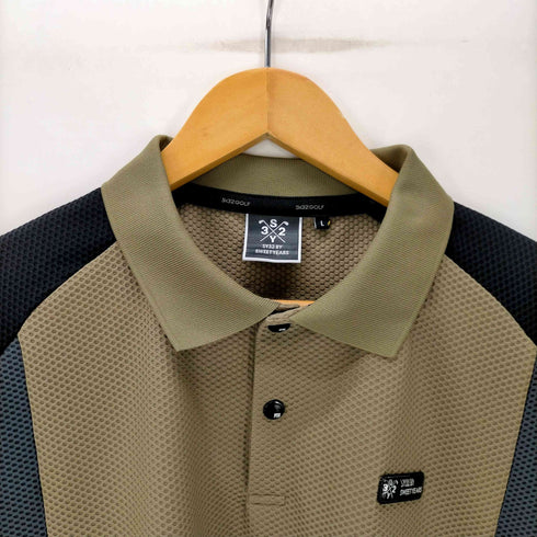 エスワイサーティトゥー SY32 by SWEET YEARS 25SS メッシュ素材 立体デザインカラー ポロシャツ S/S 半袖 メンズ import:L