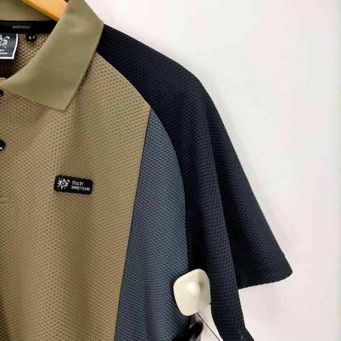 エスワイサーティトゥー SY32 by SWEET YEARS 25SS メッシュ素材 立体デザインカラー ポロシャツ S/S 半袖 メンズ import:L