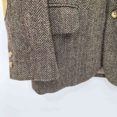ハリスツイード Harris Tweed ヘリンボーンツイル エルボーパッチ 3B ウール テーラードジャケット メンズ import:S