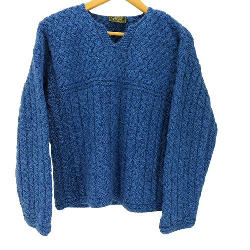 キャレイグドン Carraig Donn キーネック ケーブル編み ウールニットセーター レディース JPN:M