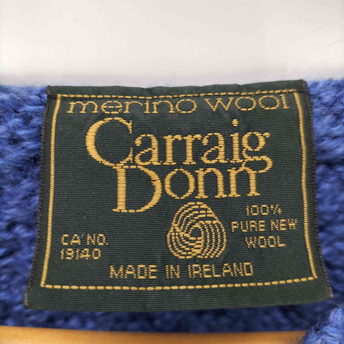 キャレイグドン Carraig Donn キーネック ケーブル編み ウールニットセーター レディース JPN:M