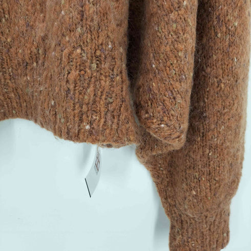 ネップ ケーブル編み ハイネックニット レディース