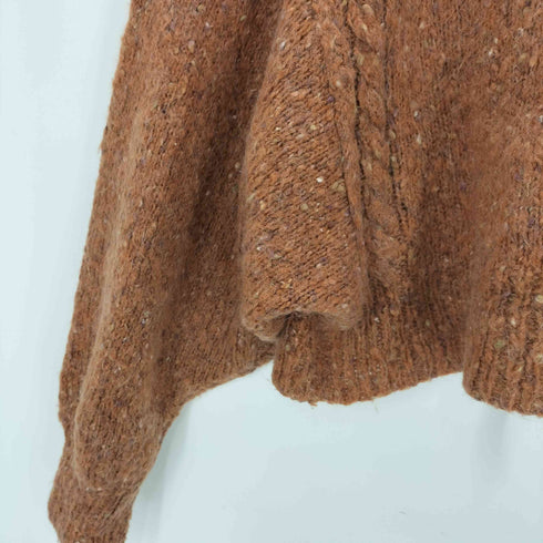 ネップ ケーブル編み ハイネックニット レディース