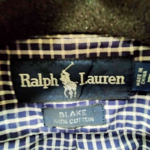 ラルフローレン RALPH LAUREN 90S BLAKE ブレイク ポニー刺繍 ギンガムチェック ボタンダウン S/S シャツ ビックサイズ メンズ import:M