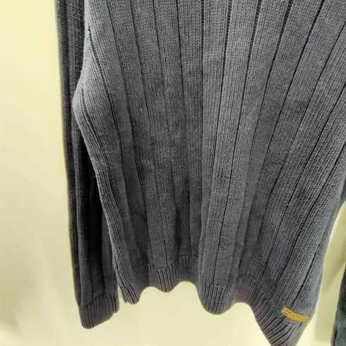 ポロバイラルフローレン Polo by RALPH LAUREN 90S ポニー無し リブ編み エルボーパッチ Vネック リブニット セーター 肉厚 ビックサイズ メンズ import:L
