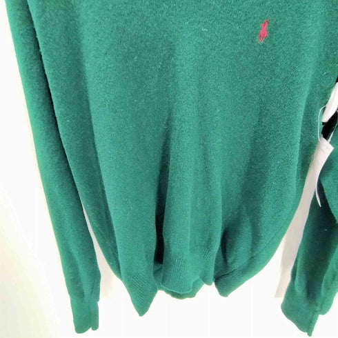 ポロバイラルフローレン Polo by RALPH LAUREN 90S ポニー刺繍 LAMBSWOOL 100% ラムウール Vネック ニット セーター ビックサイズ メンズ import:M