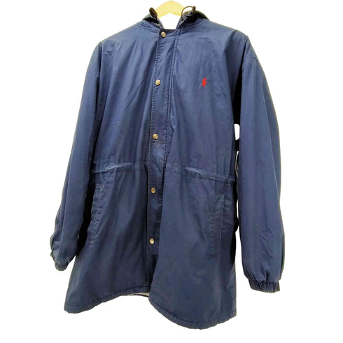 ポロバイラルフローレン Polo by RALPH LAUREN 90S ポニー刺繍 裏地フリース マウンテンパーカー ジャケット 比翼 ダブルジップ ビックサイズ メンズ import:M