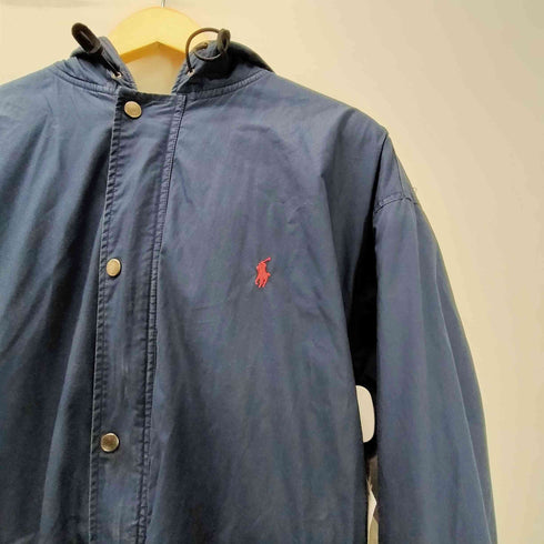 ポロバイラルフローレン Polo by RALPH LAUREN 90S ポニー刺繍 裏地フリース マウンテンパーカー ジャケット 比翼 ダブルジップ ビックサイズ メンズ import:M