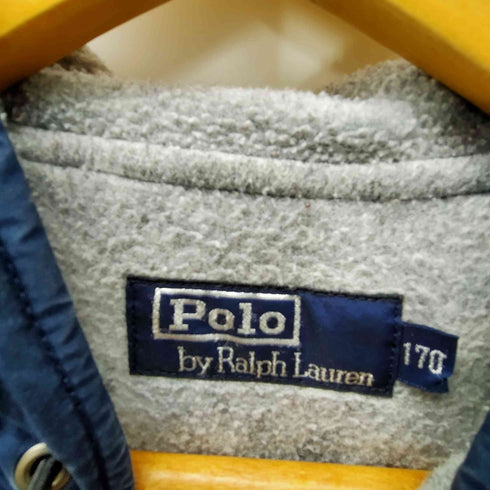 ポロバイラルフローレン Polo by RALPH LAUREN 90S ポニー刺繍 裏地フリース マウンテンパーカー ジャケット 比翼 ダブルジップ ビックサイズ メンズ import:M