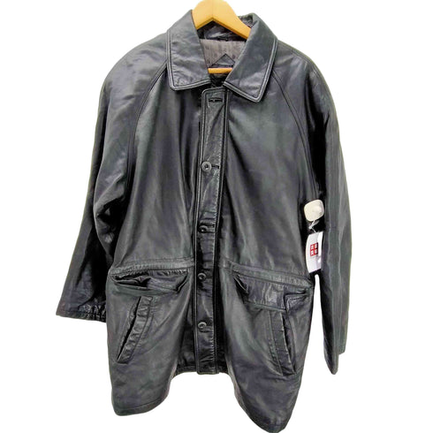 Dopio 裏地総柄 羊革 ラムレザー カーコート ビックサイズ メンズ LL