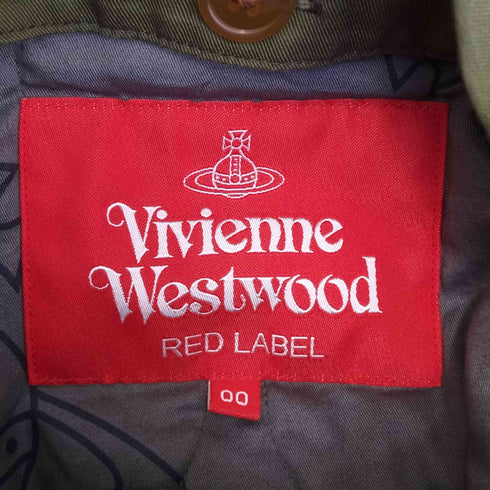 ヴィヴィアンウエストウッドレッドレーベル Vivienne Westwood RED LABEL ロゴワッペン刺繍モッズコート レディース M