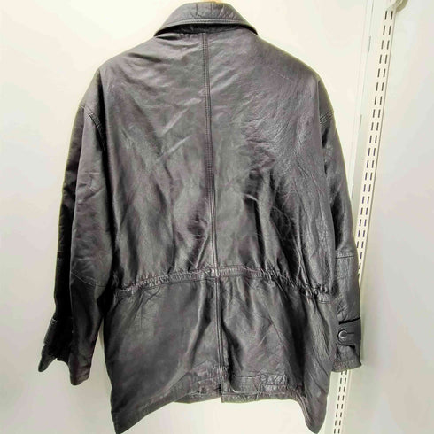 Target 80-90S イタリア製 裏地総柄 羊革 ラムレザー カーコート ビックサイズ メンズ import:M