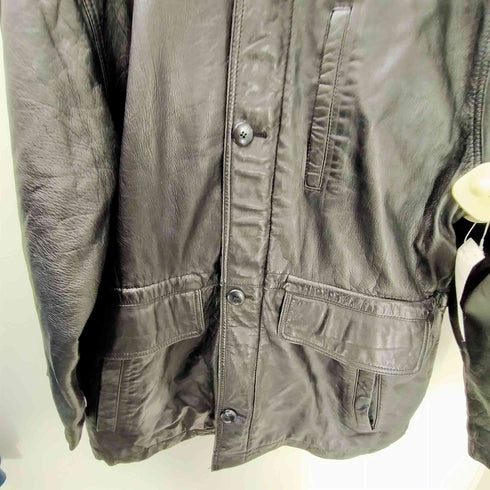 Target 80-90S イタリア製 裏地総柄 羊革 ラムレザー カーコート ビックサイズ メンズ import:M