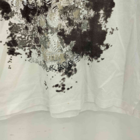 sun mate エンブレム シルバーペイントデザインb クルーネック半袖tシャツ カットソー y2k レディース