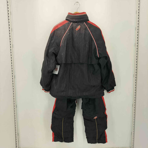 アシックス ASICS 90-00s サイドラインデザイン ロゴ総柄 ジップアップトラック シェルジャケット ドローストリングパンツ セットアップ メンズ L