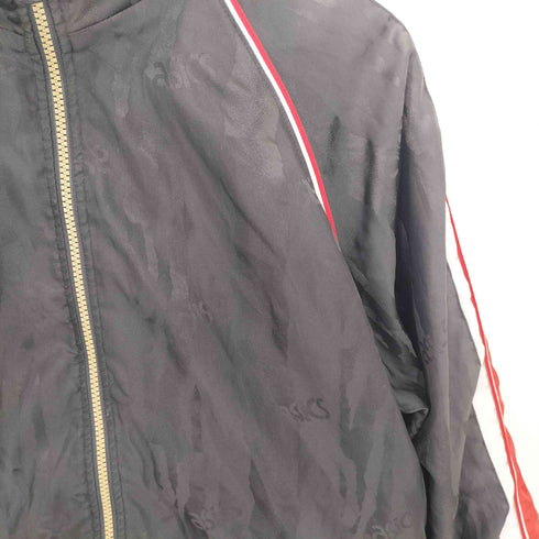 アシックス ASICS 90-00s サイドラインデザイン ロゴ総柄 ジップアップトラック シェルジャケット ドローストリングパンツ セットアップ メンズ L