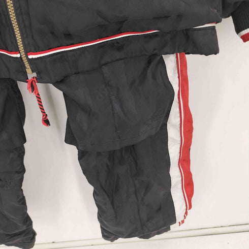 アシックス ASICS 90-00s サイドラインデザイン ロゴ総柄 ジップアップトラック シェルジャケット ドローストリングパンツ セットアップ メンズ L