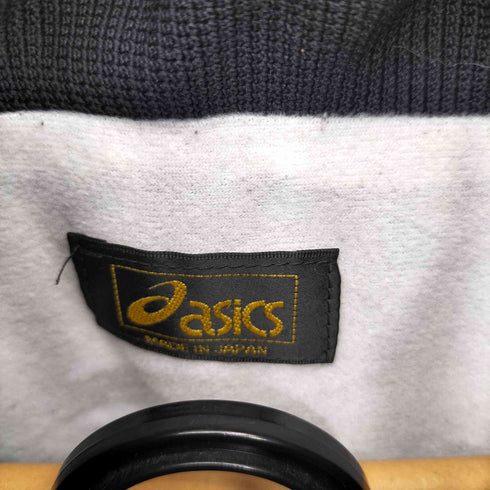 アシックス ASICS 90-00s サイドラインデザイン ロゴ総柄 ジップアップトラック シェルジャケット ドローストリングパンツ セットアップ メンズ L