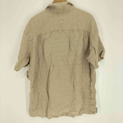 ドッカーズ DOCKERS 90S シンプルチェック リネン混 レーヨン S/S 開襟 オープンカラー シャツ メンズ import:XL