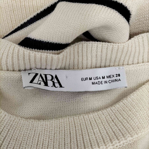 ザラ ZARA ロングニット ストライプ ノースリーブワンピース レディース import:M