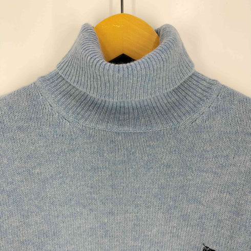 バーバリーブルーレーベル BURBERRY BLUE LABEL ロゴ刺繍 ウール タートルネック ニット セーター レディース import:M