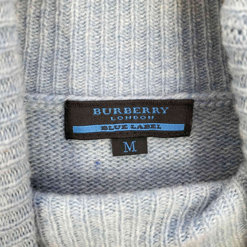 バーバリーブルーレーベル BURBERRY BLUE LABEL ロゴ刺繍 ウール タートルネック ニット セーター レディース import:M
