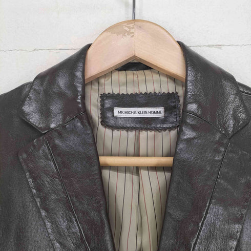 ミッシェルクランオム MICHEL KLEIN HOMME ピッグレザー2Bテーラードジャケット メンズ 48