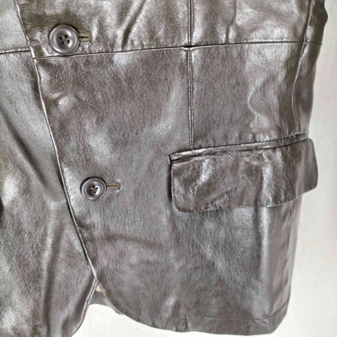 ミッシェルクランオム MICHEL KLEIN HOMME ピッグレザー2Bテーラードジャケット メンズ 48