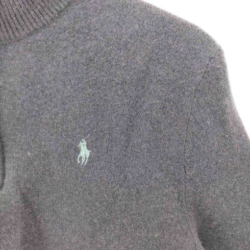ポロラルフローレン POLO RALPH LAUREN 現行タグ ポニー刺繍 ウールカシミヤ ハーフジップニット レディース import:M