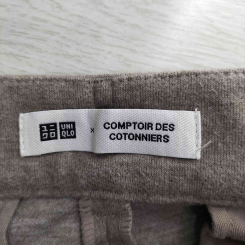 ユニクロ UNIQLO ブラッシュドジャージータックワイドパンツ レディース JPN:M