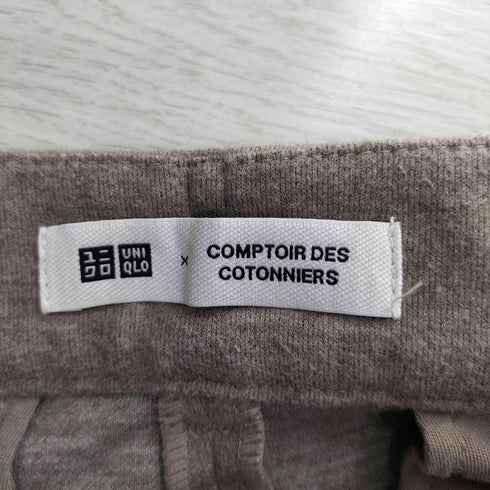 ユニクロ UNIQLO ブラッシュドジャージータックワイドパンツ レディース JPN:M