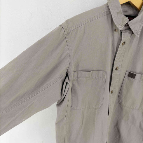 ラングラー Wrangler Long Sleeve Button Down Solid Twill Work Shirt ボタンダウンワークシャツ メンズ import:M