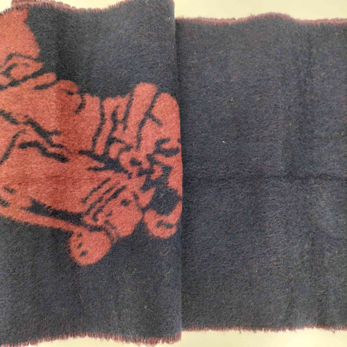 ポロラルフローレン POLO RALPH LAUREN イタリア製 ビッグポニー リバーシブル フリンジ ウール マフラー メンズ