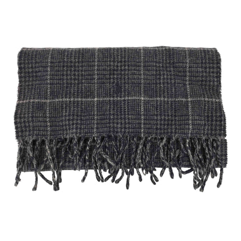 ポロラルフローレン POLO RALPH LAUREN ポニー 刺繍 ハウンドトゥースチェック フリンジ ウール マフラー メンズ