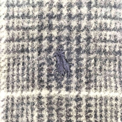 ポロラルフローレン POLO RALPH LAUREN ポニー 刺繍 ハウンドトゥースチェック フリンジ ウール マフラー メンズ